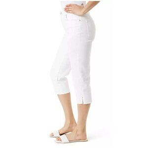 Gloria Vanderbilt Womens White Straight Leg Cut Amanda Capri Pants Sz 12 New